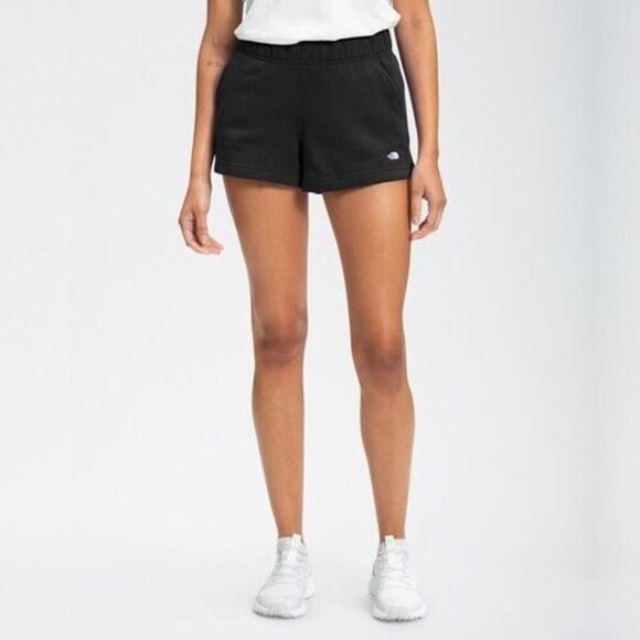 The North Face NF0A55MZ Women's Sz L Black Standard Fit Cotton Blend Logo Shorts - Picture 6 of 7